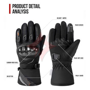 Guantes de Motocicleta para Hombre, Nivel CE 1, Protección KP, Pantalla Táctil, Resistentes al Viento, Impermeables, Cálidos, con Carcasa de Fibra de Carbono - Product Image 5