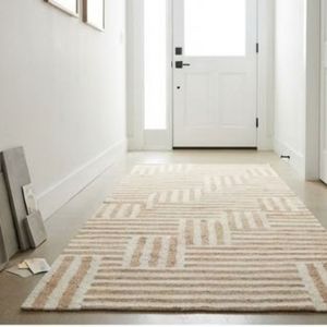 Best Price Modern Geometric Pattern Area <b>Rug</b> Rectangle Beige Ivory Tufted Polyester Non-Slip Rubber Backing Living Room Use - Product Image 4