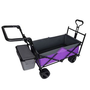 Lightweight Foldable 480Lbs Collapsible Wagon Cart with Push Handle 7\" All Terrain Wheels for <b>Camping</b> - Product Image 6