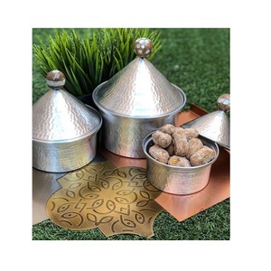 Customized Size And Shape <b>Food</b> Serving Dish Hammered Design Copper And Steel Double Wall <b>Food</b> Serving Dish - Product Image 3