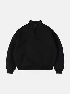 Sudadera con capucha de media cremallera para hombre de alta calidad, personalizada, de algodón, manga larga, ligera, tejido sólido, transpirable, de poliéster/algodón para otoño - Product Image 1