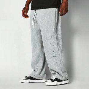 กางเกงวอร์มเอวสูงแบบลำลองสำหรับผู้ชายกางเกงผู้ชายแบบหลวมกันยับไม่ยับติดโลโก้ออกแบบได้ตามต้องการ - Product Image 3