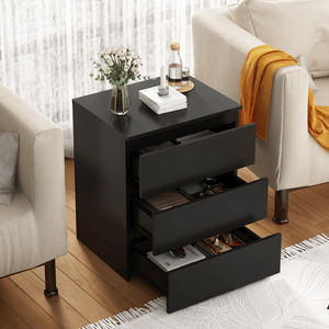 Set of 2 <b>Small</b> Wooden 3-Drawer Dressers Nightstand Bedroom Chest Drawers with Side Table <b>Storage</b> <b>Cabinet</b> - Product Image 4