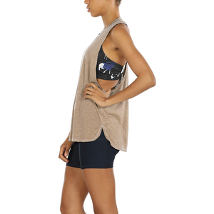 Lot de 3 débardeurs amples sans manches pour femme – Noir, beige, rose – T-shirt fluide en coton et 5 % élasthanne haute élasticité - Product Image 4