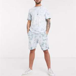 Conjunto de Camiseta y Pantalones Cortos Deportivos de Dos Piezas para Hombre, 100% Algodón, de Alta Calidad, Verano, Moda, Logotipo Personalizado, Transpirable, Talla Grande - Product Image 1