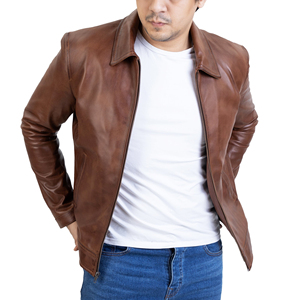 Customer Demanding <b>Winter</b> <b>Leather</b> <b>Jacket</b> for Men Soft Durable High Quality Modern Classic Outerwear Front Logo - Product Image 2