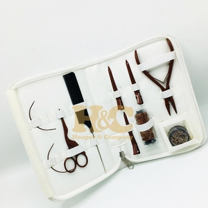 Hair Extension Tools Kit Stainless Steel Professional <b>Micro</b> Beads <b>Tape</b>-in Mini Hair Extensions Tools Kit Logo Pouch - Product Image 5