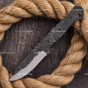 Cuchillo de hoja fija personalizado, acero al carbono, punta caída, filo recto, para camping, bricolaje, material para mango personalizado, venta al por mayor - Product Image 6