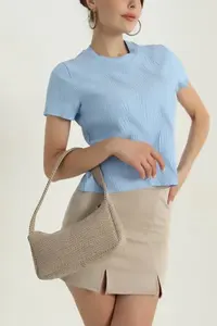 El Mejor Top Corto para Mujer 2023, El Diseño Más Nuevo, Top Corto para Mujer, Estilo de Manga Corta, Camiseta Corta Informal para Mujer - Product Image 6