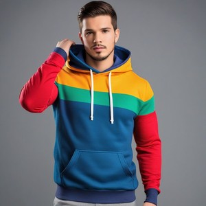 2023 Hot Sale Plus Size Men's Pullover Hoodie Full Sleeve Cotton <b>Hoodies</b> <b>Plain</b> Technique Comfortable Multi-Color OEM for Spring - Product Image 1
