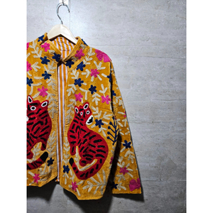 Embroidered Velvet Suzani <b>Jacket</b> Animal Print Boho Lace Button Winter Breathable Cotton Handmade Artisan Outerwear Gift for her - Product Image 3