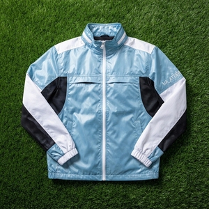 Chaqueta Cortavientos Azul Claro y Blanca para Hombre, con Paneles de Malla, Cierre Completo, Ligera, para Deportes al Aire Libre - Product Image 6