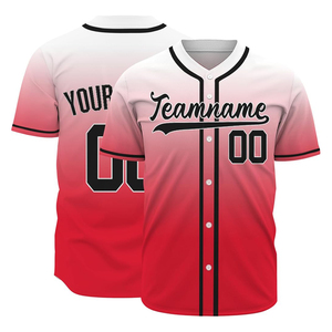 Custom Design Printed <b>Baseball</b> Jersey Own Personalized Team Name Short Sleeve Buttoned Closure Gradient Colored Softball Jersey - Product Image 5