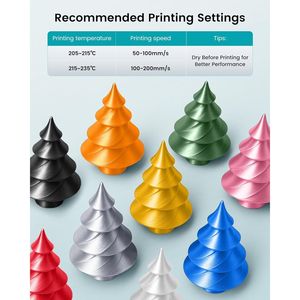 Chrome Gloss Finish Smooth Silk Texture 1.75mm <b>PLA</b> Filament 1kg Upgraded Formula for Stable 3D Printer Printing - Product Image 3