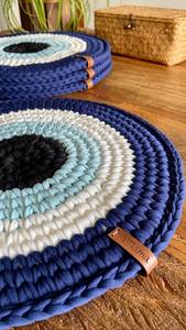 Impresionantes Posavasos de Ganchillo con Diseño de Ojo Turco Místico, Amuleto Nazar, Hilo de Algodón, Resistentes al Calor, Decoración Boho para Cocina - Product Image 4