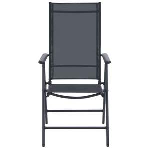 Juego de muebles de jardín de 5 piezas de aluminio negro y textileno - Product Image 3