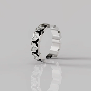 Bague unisexe en argent sterling, cloutée et émaillée, style motard moderne et minimaliste, pour usage quotidien - Product Image 2