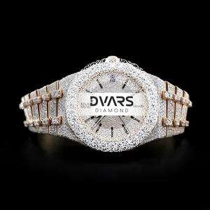 Montre-bracelet automatique de luxe Elite avec mouvement automatique, diamants couleur D, moissanite VVS1, verre saphir, acier inoxydable, fabrication haut de gamme - Product Image 1