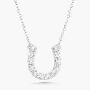 จี้รูปเกือกม้านำโชค ขายส่ง ทองคำแท้ 14k 18k ประดับเพชรทรงกลมเจียระไนแบบ Pave เพชรเลี้ยงในห้องปฏิบัติการ สร้อยคอจี้เพชร งานจิวเวลรี่ชั้นดี - Product Image 3