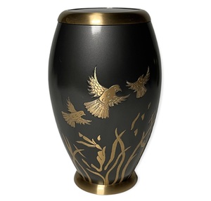 Urna Funeraria Ecológica de Plata Grabada con Caballo Morado y Negro Europeo, Diseño Conmemorativo para Guardar Cenizas Humanas - Product Image 6