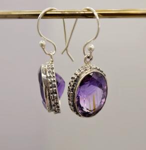 Pendientes de Plata de Ley con Amatista Púrpura de Alta Calidad, Gema del Mes de Febrero, Estilo Colgante, a Precio de Fábrica - Product Image 4