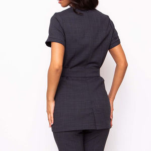 Uniforme de Trabajo Personalizado al por Mayor con Logotipo para Salón de Belleza, Peluquería y Spa, Túnica Elástica y Suave de Spandex y Algodón - Product Image 2