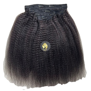 Vente en gros paquets brésiliens frisés lisses 10A 100% cheveux vierges non traités paquets de cheveux humains crépus lisses couleur naturelle - Product Image 1