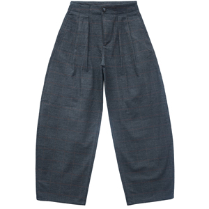 Pantalones de mujer Master Textile, teñidos con hilo, de cintura media, pierna ancha y pliegues delanteros. - Product Image 2