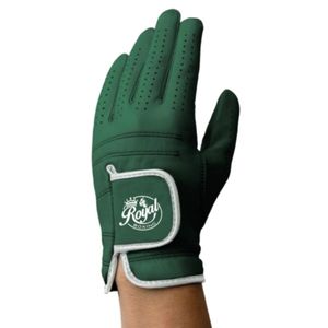 Gants de golf en cuir Cabretta vert forêt et blanc, design OEM, accessoires de golf pour hommes. - Product Image 1