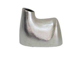 Florero Moderno de Metal Plateado - Florero Escultural Asimétrico, Arte Decorativo Minimalista para Mesa, para Hogar Contemporáneo - Product Image 2