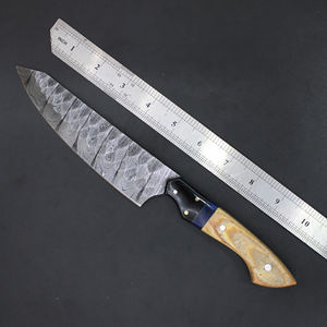 Cuchillo de chef personalizado con mango de acero, cuchillos de Damasco hechos a mano con mango de madera, precio más bajo, cuchillo de chef con tamaño personalizado. - Product Image 4