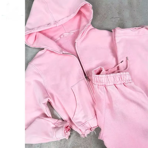 Ensemble deux pièces pour femmes, sweat-shirt à capuche en polaire uni, pantalon décontracté, mode sportive, automne et hiver - Product Image 3