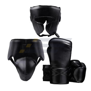 DAWNFROCE FIGHT GEARS Ensemble de boxe : Casque en cuir, protège-guêtres, gants – Équipement de protection durable pour l'entraînement MMA toutes saisons - Product Image 4
