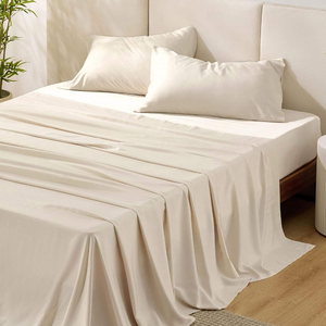 High Quality Waterproof Plain King Size Bedding Set with 100% Cotton Pillow Cases and <b>Flat</b> <b>Fitted</b> <b>Sheet</b> Sets - Product Image 1