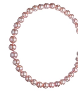 สร้อยคอไข่มุกสีชมพูแบบหลวมธรรมชาติความเงางามสูง - Product Image 1