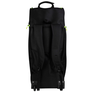 Sac de sport noir et vert citron avec plusieurs poches et poignée de transport, capacité 50-70L, matière 600D - Product Image 3