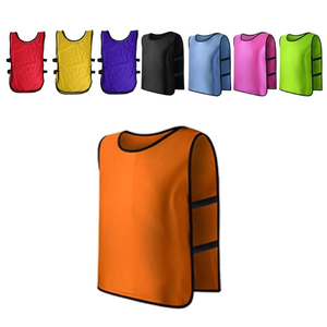 New Wholesale Custom <b>Cheap</b> Soccer Vests Reversible Sports Football Training Bibs Top Quality Blue Solid Color Reasonable Price - Product Image 3