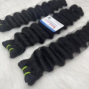 Extensiones de cabello de trama Deepwave negro Natural a precio de fábrica 100% cabello humano súper alta calidad sin desprendimiento sin enredos Listo para enviar - Product Image 3