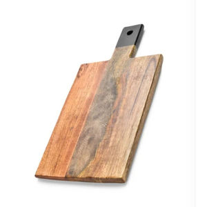 Planche à découper en bois d'acacia durable avec poignée, planche à découper en bois artisanale multifonctionnelle pour la cuisine, pour couper les légumes - Product Image 4