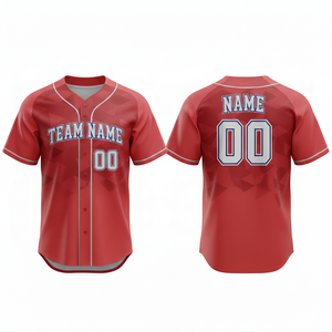 Maillot de baseball personnalisé de haute qualité, respirant, séchage rapide, 100 % polyester, imprimé par sublimation, col en V, manches courtes - Product Image 4