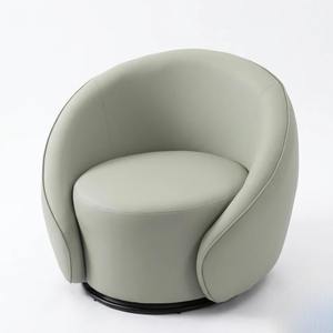 Sillón de Ocio Tapizado de Estilo Transicional de Lujo Mikahome, Giratorio 360°, Reclinable, con Estructura de Hierro y Madera, en Cuero PU, para Vestíbulo de Hotel - Product Image 3