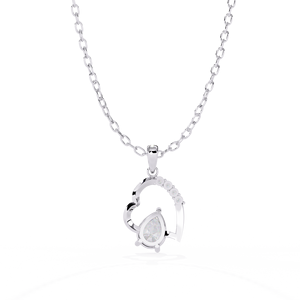 Classic 14K Solid Gold Pear IGI Certified and Round Cut Set Lab Diamond Solitaire Pendant <b>Necklace</b> for Women Party Gift - Product Image 2