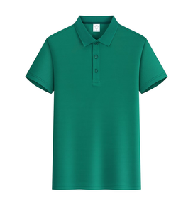 Custom Men's Green Polo Shirt Short Sleeve 100% Cotton Pique Fabric Digital Printing Breathable Casual Style Front Logo ODM - Product Image 5