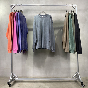 Pull-over surdimensionné à col rond et manches longues, 100 % coton tricoté, couleur unie, unisexe, coupe décontractée, idéal pour l'automne - Product Image 3