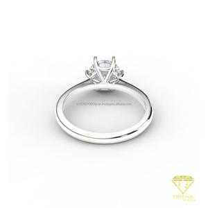 Trisha Jewels Oval Cut Lab Grown Diamond <b>Solitaire</b> Engagement <b>Ring</b> 925 <b>Silver</b> Rhodium Plated Vintage Style IGI Certified <b>Ring</b> - Product Image 4