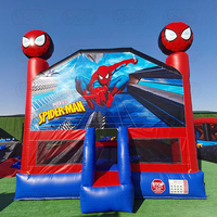 Château gonflable Spiderman commercial avec toboggan pour fêtes d'enfants