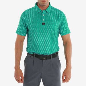 Polo de Golf para Hombre con Estampado de Micro-Puntos, Estilo Smart-Casual, Manga Corta, Corte Entallado, Color Gris, Verde y Blanco, Ropa HD 2026 - Product Image 3