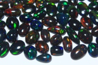 Opale noire éthiopienne naturelle de qualité AAA, gemme à jeu de couleurs et d'étincelles, taille calibrée 4-6mm, formes variées, personnalisable, pour la fabrication de bijoux