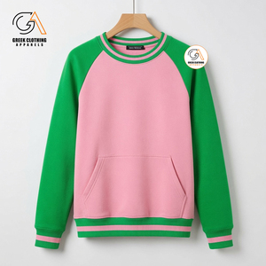 Sweat-shirt en molleton blanc Alpha Kapa Sorror pour femme, col rond, éco-responsable, séchage rapide, respirant, avec poche, en coton tricoté, décontracté - Product Image 1
