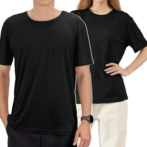 T-shirt unisexe surdimensionné 100% coton 250G, manches longues, col rond, impression de logo personnalisé, fond noir uni pour femmes et hommes - Product Image 4